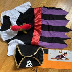 Brand New Pirate Halloween Dog Costume With Parrot Size Medium