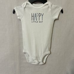 Happy Little Guy White Onesie