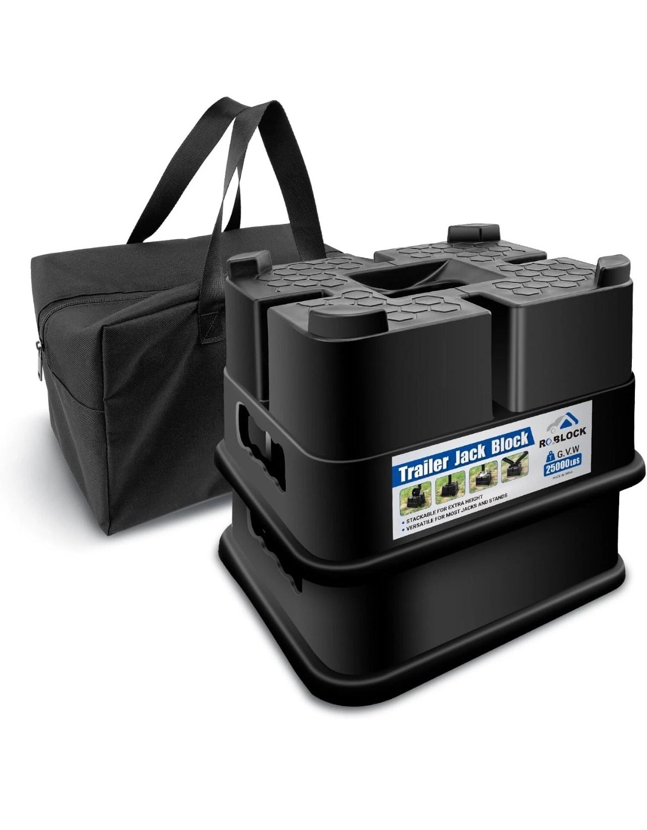 ROBLOCK Trailer Jack Block, 2 Pack RV Camper Stabilizer Blocks Travel Trailer