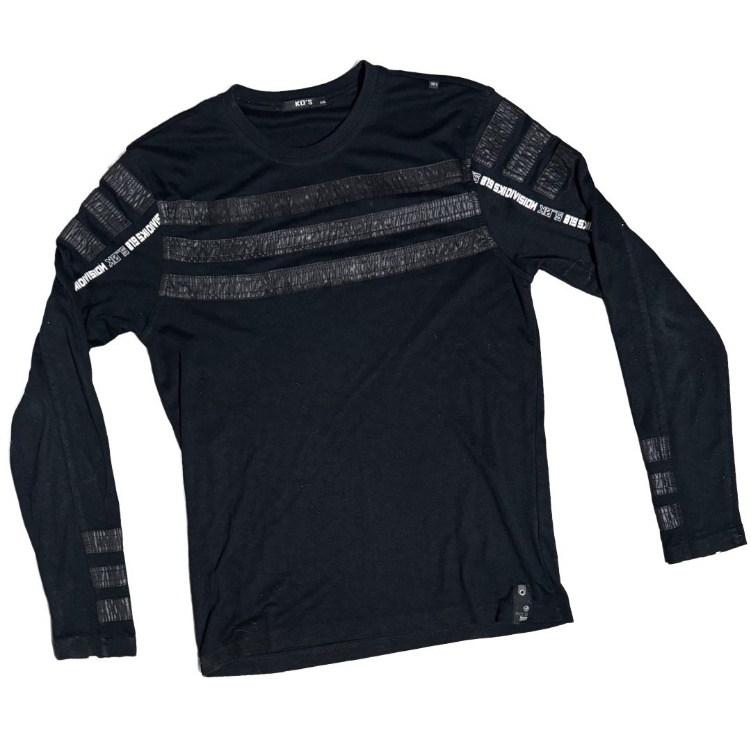 2XL Fitted KO’S Division Men’s Moto Shirt Black Long Sleeve Streetwear
