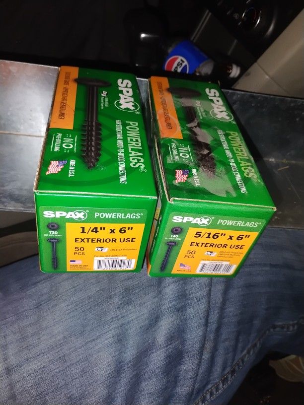 SpAx Powerlags 1/4x6 50pce Boxes, Exterior Use X6