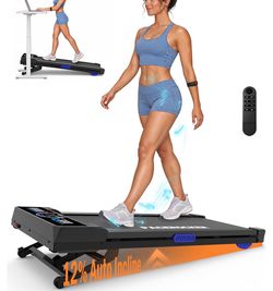 New 12% Auto Incline Walking Pad Treadmill, 450 lb Capacity