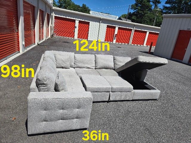 FREE DELIVERY Couch Sofa Chaise Sectional 3 Piece Grey