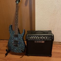 Ibanez Electric Guitar Including Line 6 Amp 