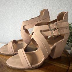 Qupid New Rose Nude Pink Sandal Block Heels Size 9 NWT Heels Footwear Womens Sho