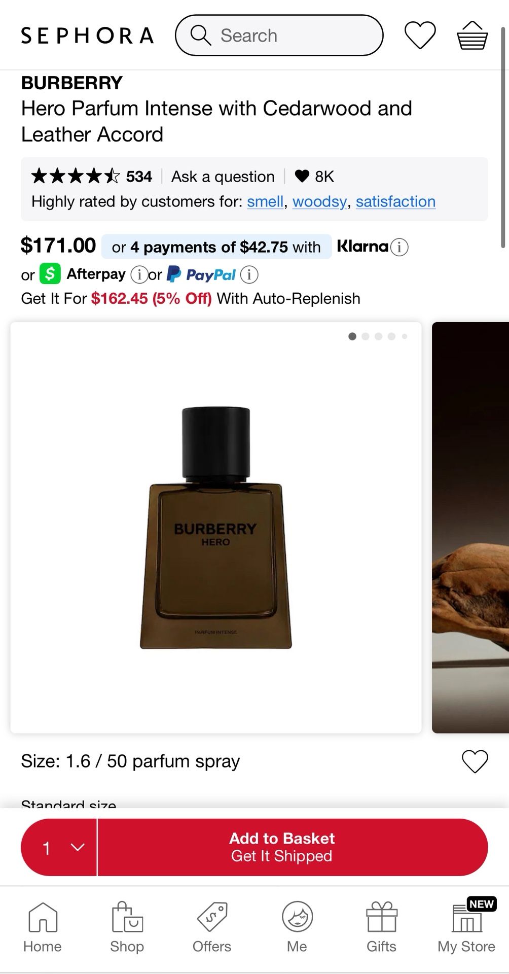 Hero Parfum Intense with Cedarwood and Leather Accord 