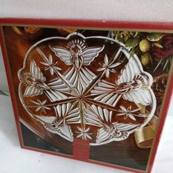 ✨ New Gorham Holiday Crystal Angel & Starburst Plate – 12”