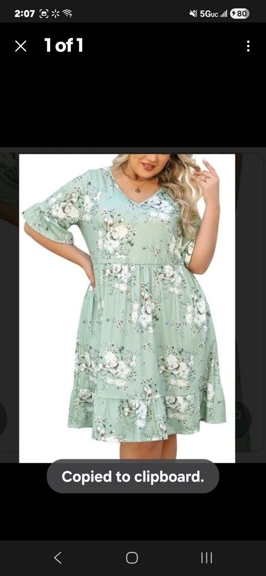 Celkuser Women's Plus Size Summer V-Neck Dress with Pockets Size 3X Floral Print