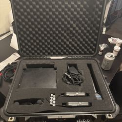 2 Shure BLX  H10 wireless Receivers, 2 Handheld Beta 58 Mics, 2 Body Packs With Lava mics, and Case.