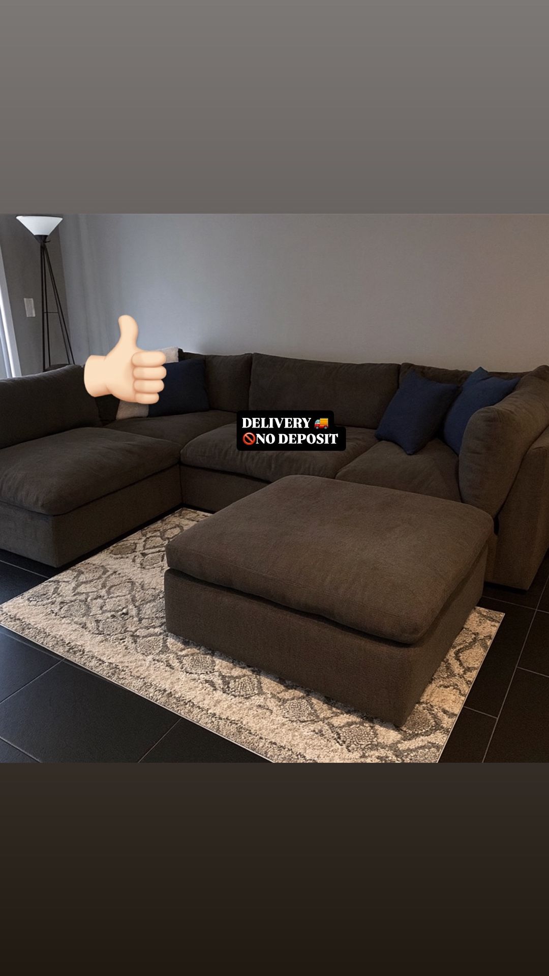 Cloud Sectional Dark Grey