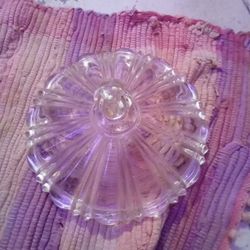 Vintage Clear Crystal Art-Deco, Candy Bowl Lid