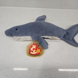 Ty Beanie Baby 1996 Crunch The Shark Plush Toy w/ Original Tag