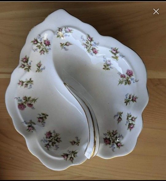 Floral Porcelain Divided Dish