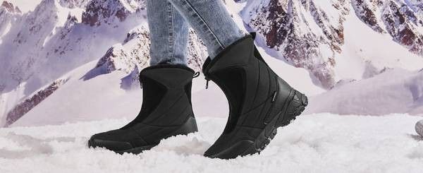 NEW SZ 9 Women Insulated Winter Snow Boots Waterproof Warm Fur Lined Non-slip Zipper Mid-Calf Boots
