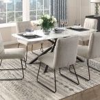 New  Dining Table Set 5 PCs Beige Marble 