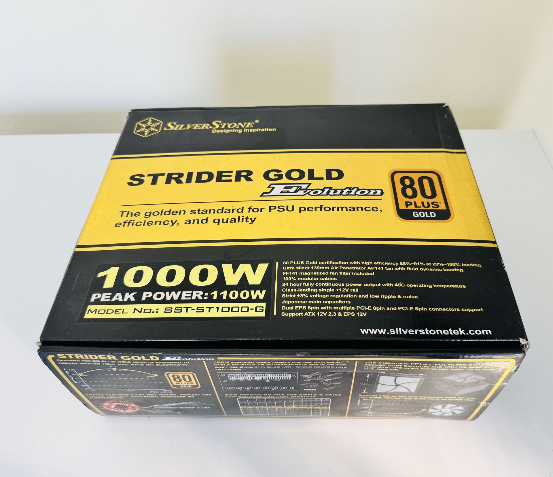 NEW IN BOX SILVER STONE STRIDER GOLD EVOLUTION 1000W / 1100W Peak. Power Supply 1000W Fully Modular 80+ GOLD.