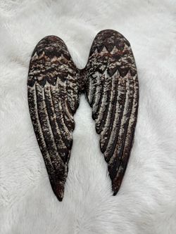 Vintage cast iron angel wings wall decor
