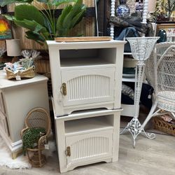 White Modern Nightstands Or End Tables available at Do Over Decor in Jensen Beach 