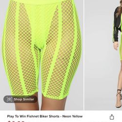 Fashion Nova Neon Fishnet Biker Shorts 