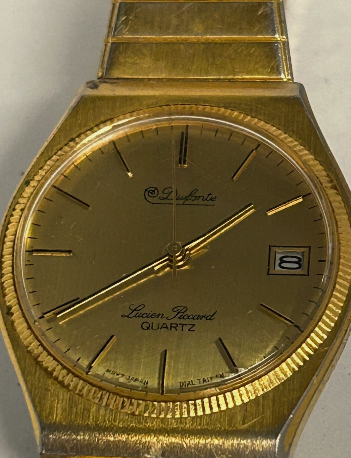 Vintage Dufonte Lucien Piccard Gold Tone Stretch Band