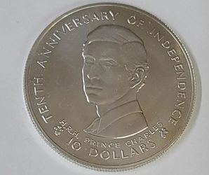 10th Anniversary of Independence Charles, Prince of Wales 1980 Fiji Ag Unc