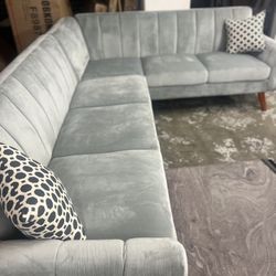 New MCM Velvet Sectional Couch! Free Delivery 🚚! Free Assembly! 