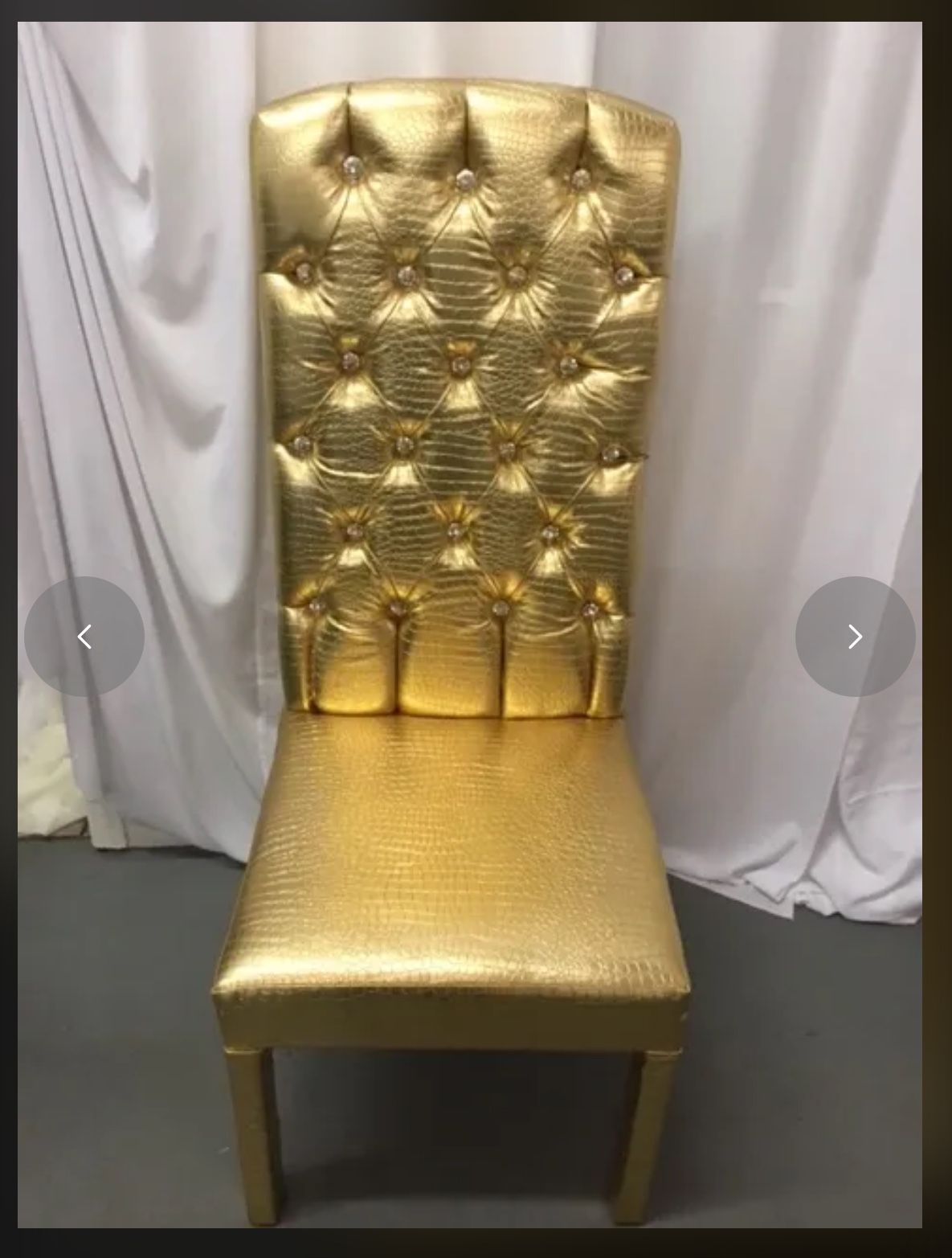 GOLD METALLIC THRONE CHAIRS FOR SALE