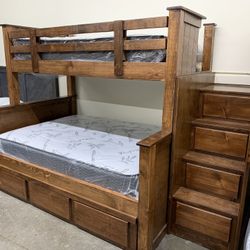 New Twin / Full Staircase Bunkbed With Storage Drawers! 