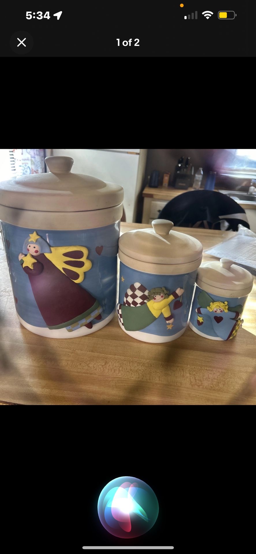 Vintage Mikasa Angelica Canister Set (3) Stack Inside Each Other