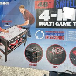 TRIUMPH 48" 4-IN-1 Multi GAME TABLE: Air Hockey, Table Tennis, Archery, Billiard