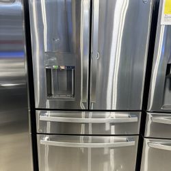 GE Profile 27.9 Cu. Ft. Standard Depth  Smart Fridge - 4-Door French-Door Refrigerator Special Closeout Limited Inventory Model: PVD28BYNFS MSRP $4399