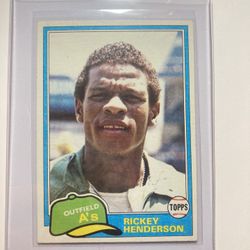 1981 Rickey Henderson Topps Baseball card. MINT CONDITION