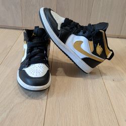 Nike Air Jordan 1 Retro Mid TD Pollen Black White 640735-177 Toddler Size 12C