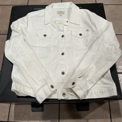Luck Brand White Jean Jacket Size XL