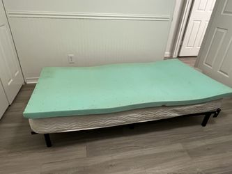 Twin Mattress, Frame And Memory Foam Pad