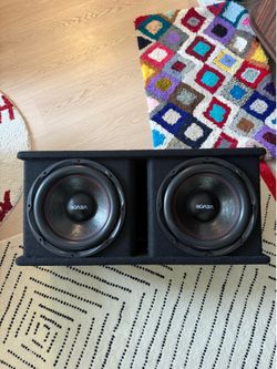 VEVOR Dual 12" Enclosed Powered Subwoofer, 2400W Peak Massive Bass Output with Separate Amplifier, Complete Car Audio Subwoofer and Amp Package for Tr