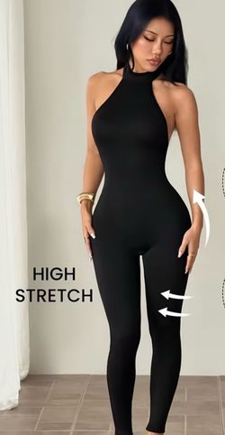 (S) High Neck Fitted Bodycon Capri Jumpsuit Going Out Everyday Night Out Sexy Streetwear Esky Party Elegant Chic Spring Summer