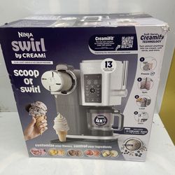 Ninja CREAMi Scoop & Swirl Ice Cream and Soft Serve Maker 13 One-Touch Programs NC701 Gray