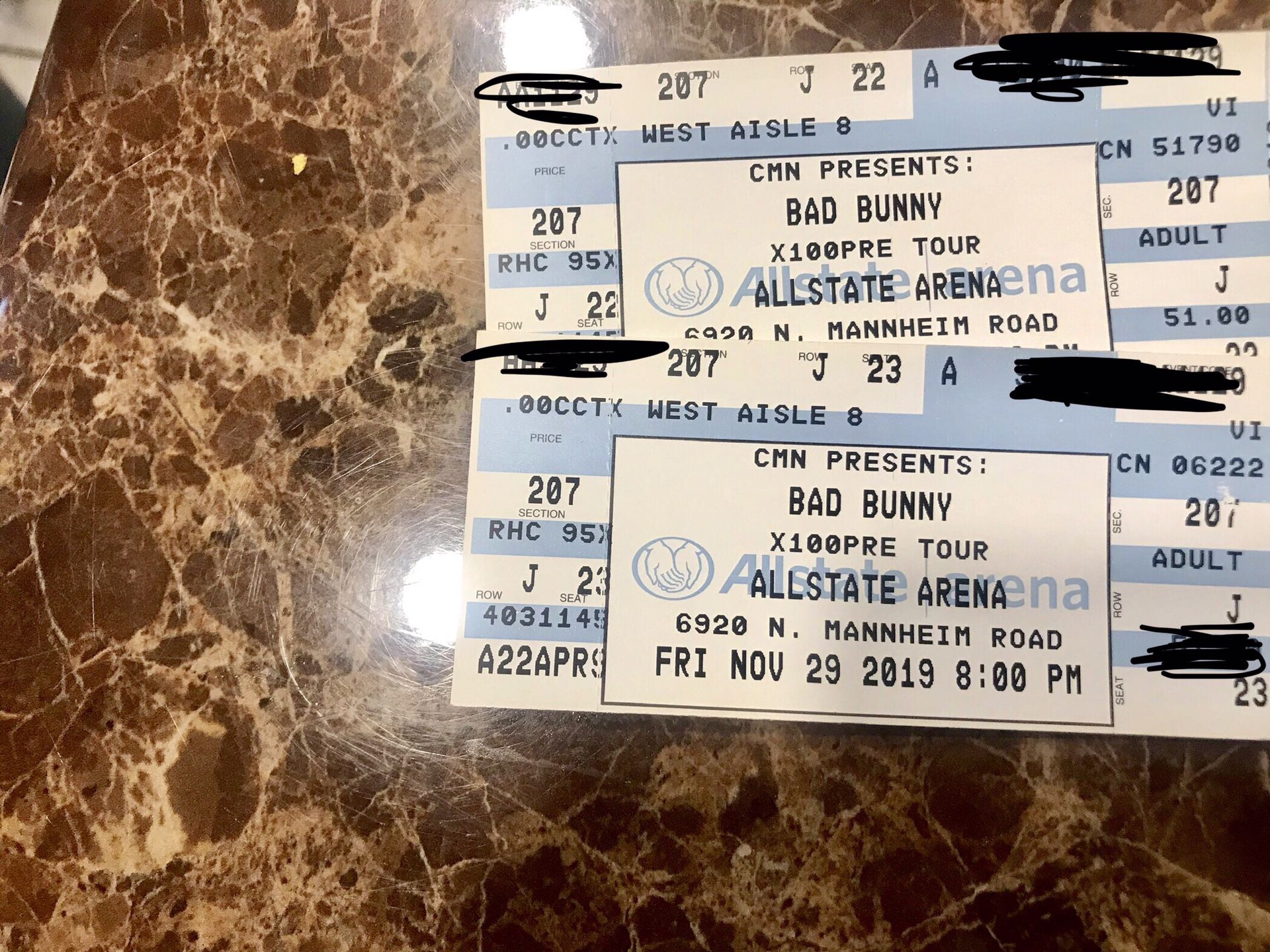 2 bad bunny tickets section 207 row j $160 for both