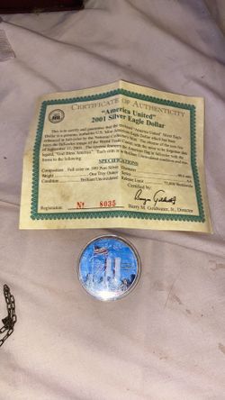 Authentic silver dollar one troy ounce
