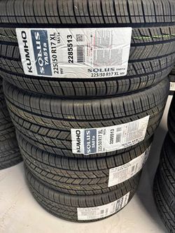 (4) 225-50-17 Kumho Solus ta51a 65k miles Free Install financing available