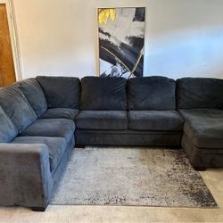 Gray Velvet 5-Seater Sectional Sofa