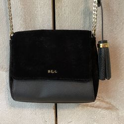 Ralph Lauren Black and Gold Crossbody Bag