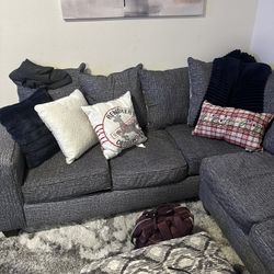 Grey Sectional Couches And Ottoman