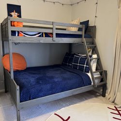 Solid Wood Twin Over Full Bunk Bed