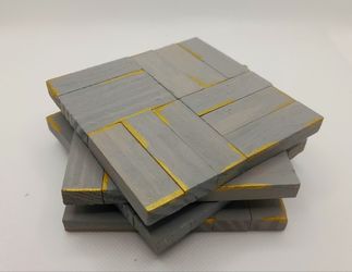 Handcrafted Set of 4 Drink Coaster/Candle Holder (GREAT CHRISTMAS GIFT)