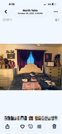 Full size bed and dresser with mirror