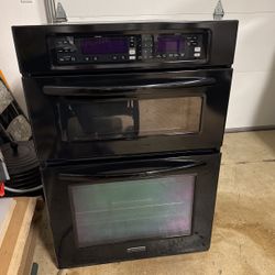 Kitchen Aid., Microwave And Oven., Black Color., wide28.5 inches and 41.5Long41.5
