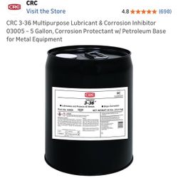 CRC 3-36 Multipurpose Lubricant & Corrosion Inhibitor 03005 – 5 Gallon, Corrosion Protectant w/ Petroleum Base for Metal Equipment