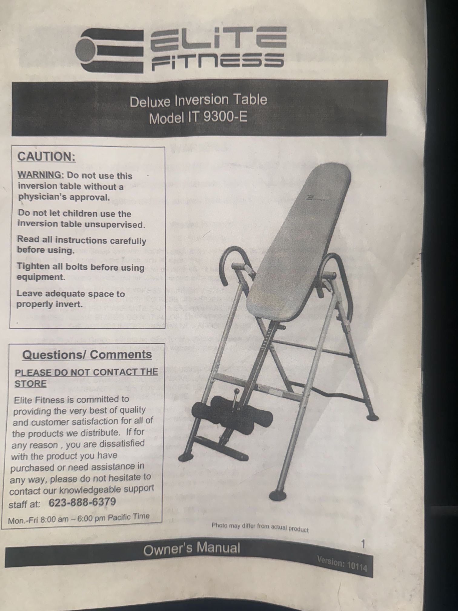 Inversion Table Elite Fitness